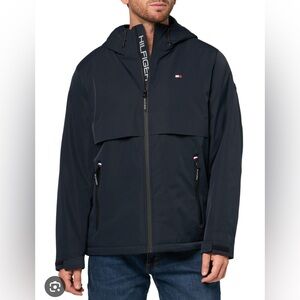 TOMMY HILFIGER Men's Hooded Performance‎ Soft Shell Jacket, XXL Water Resistant